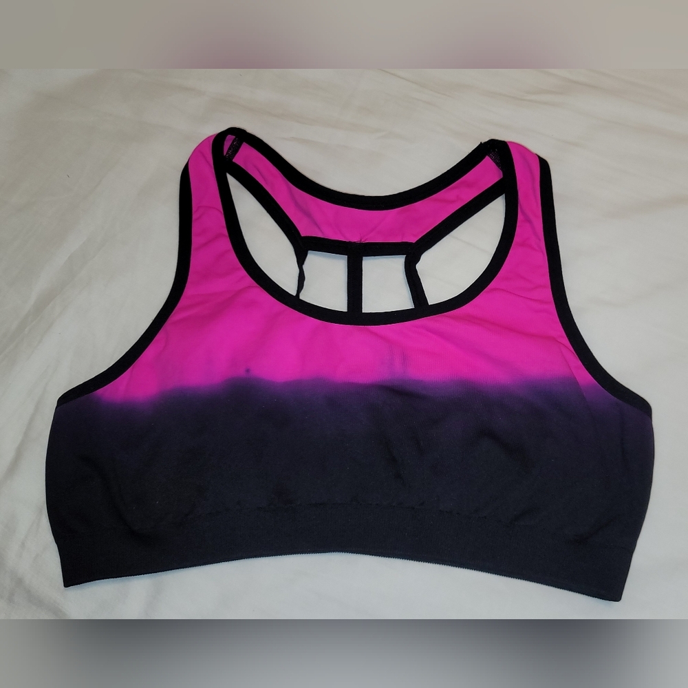 Pink & Black Ideology Women's Sports Bra